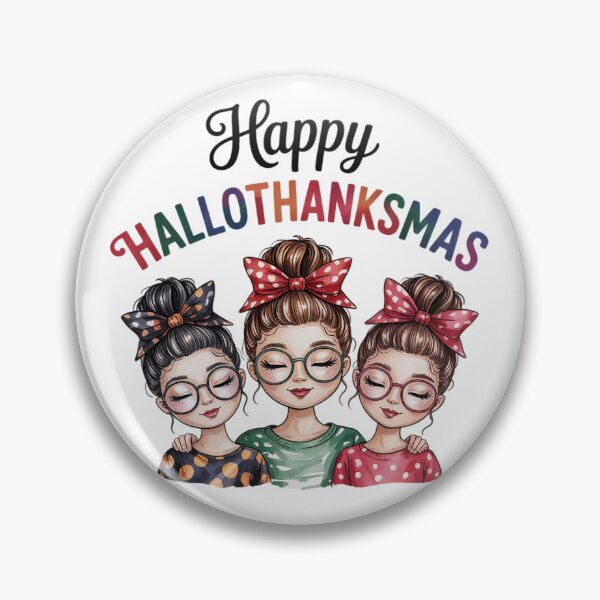 Item preview, Messy Bun Happy Hallothanksmas Halloween Thanksgiving Xmas  designed and sold by InspiredFoul.