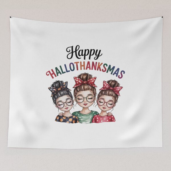 Item preview, Messy Bun Happy Hallothanksmas Halloween Thanksgiving Xmas  designed and sold by InspiredFoul.