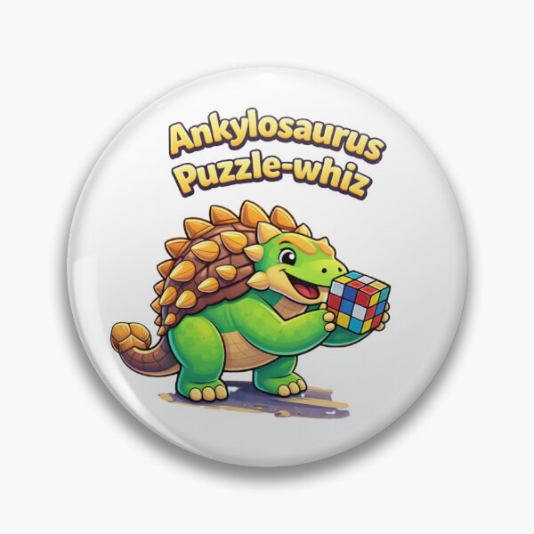 Item preview, Ankylosaurus Puzzle-whiz – Cute Dinosaur with Rubik’s Cube, Brainy Kids Puzzle Art, Classroom and Playroom Problem-Solving Decor designed and sold by digitalbitcraft.