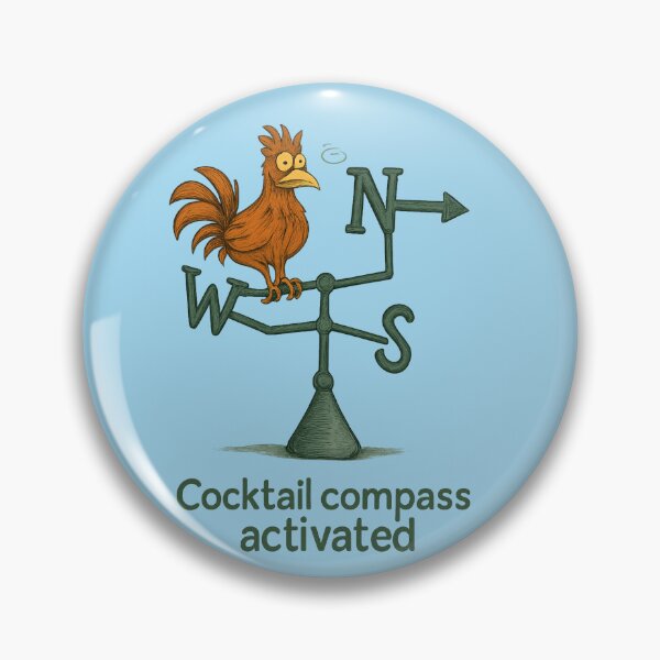 Item preview, Cocktail Compass Activated Rooster Weather Vane Funny T-Shirt designed and sold by JonelCrafts.