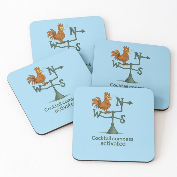 Item preview, Cocktail Compass Activated Rooster Weather Vane Funny T-Shirt designed and sold by JonelCrafts.