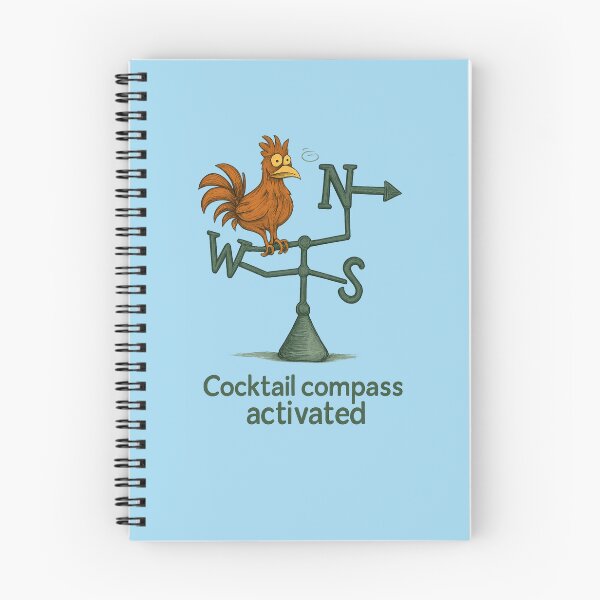 Item preview, Cocktail Compass Activated Rooster Weather Vane Funny T-Shirt designed and sold by JonelCrafts.