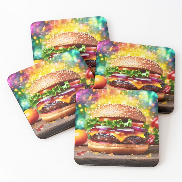 Item preview, Festive burger in front of colorful fireworks designed and sold by Mianku | Für das Leben.