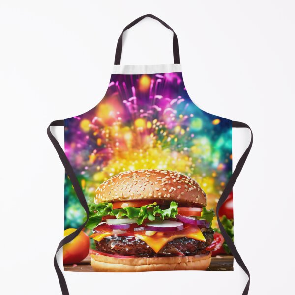 Item preview, Festive burger in front of colorful fireworks designed and sold by Mianku | Für das Leben.