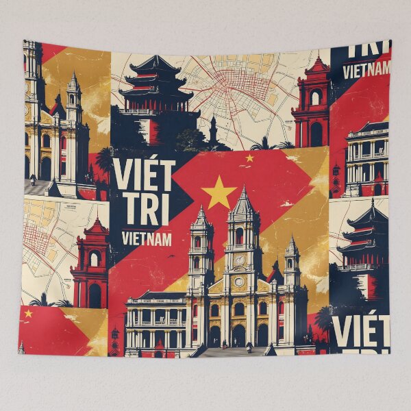 Item preview, Viet Tri Vietnam 1950s Retro Poster Tourism designed and sold by TravelersGems.