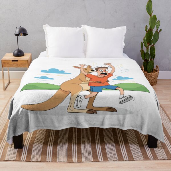 Item preview, Funny Man Being Chased by Kangaroo, Cartoon Scared Expression, Vector Illustration designed and sold by Fandom Universe.