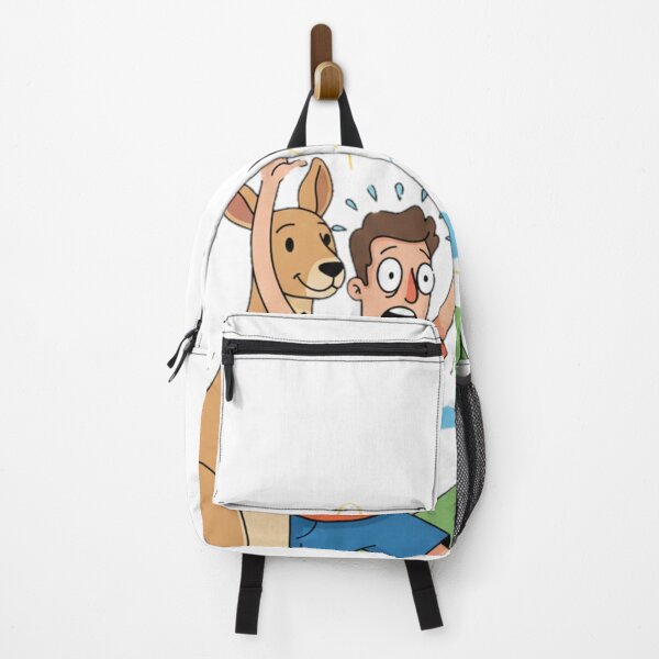 Item preview, Funny Man Being Chased by Kangaroo, Cartoon Scared Expression, Vector Illustration designed and sold by Fandom Universe.