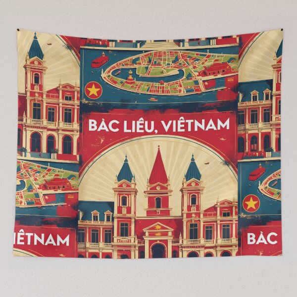 Item preview, Bac Lieu Vietnam 1950s Retro Poster Tourism designed and sold by TravelersGems.