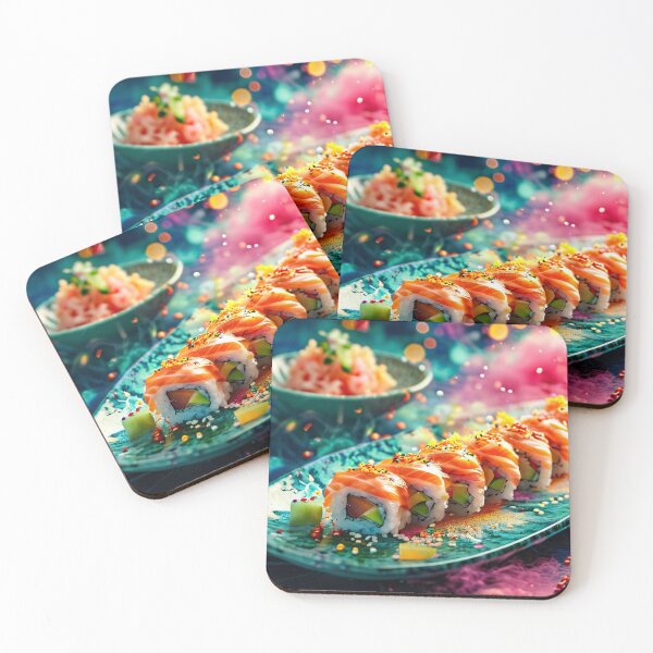 Item preview, Salmon sushi roll with festive decoration designed and sold by Mianku | Für das Leben.