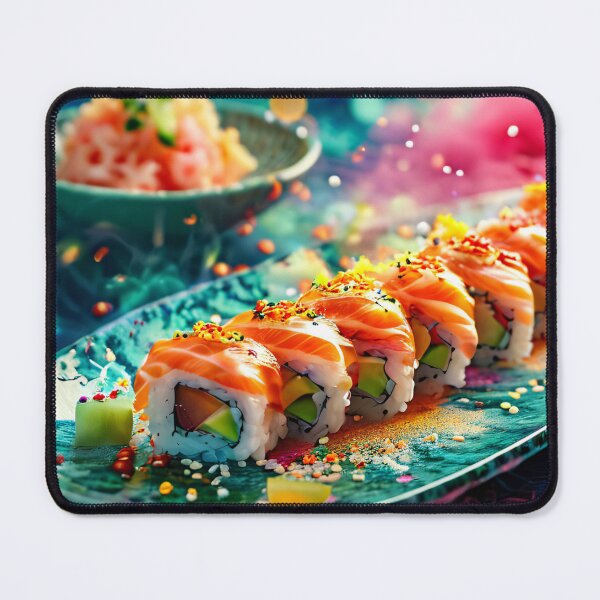 Item preview, Salmon sushi roll with festive decoration designed and sold by Mianku | Für das Leben.