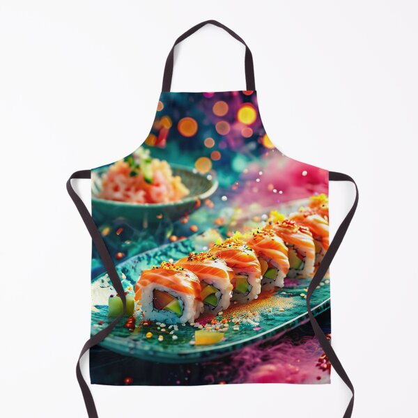 Item preview, Salmon sushi roll with festive decoration designed and sold by Mianku | Für das Leben.
