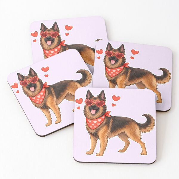 Item preview, Cute Belgian Tervuren in Love – Minimal Valentine Dog Illustration designed and sold by GoodyPaws.