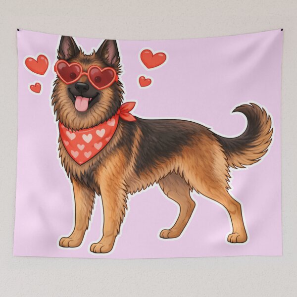 Item preview, Cute Belgian Tervuren in Love – Minimal Valentine Dog Illustration designed and sold by GoodyPaws.