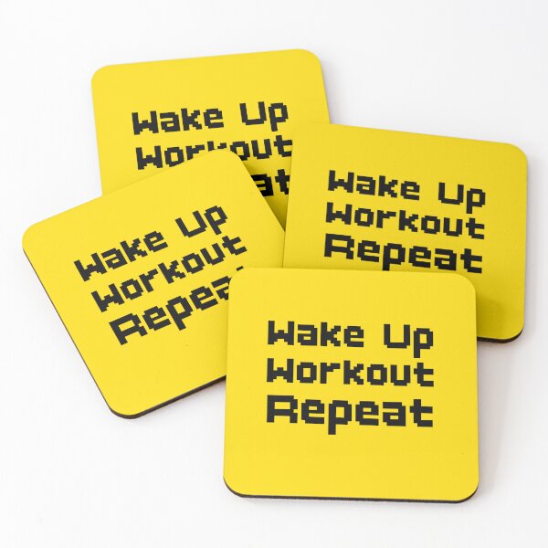 Item preview, Wake Workout Repeat Quote designed and sold by GlidedFeather.