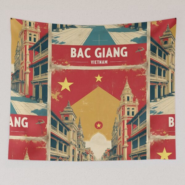 Item preview, Bac Giang Vietnam 1950s Retro Poster Tourism designed and sold by TravelersGems.