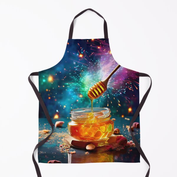 Item preview, Honey pot, honey spoon and sparkling background designed and sold by Mianku | Für das Leben.