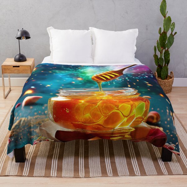 Item preview, Honey pot, honey spoon and sparkling background designed and sold by Mianku | Für das Leben.