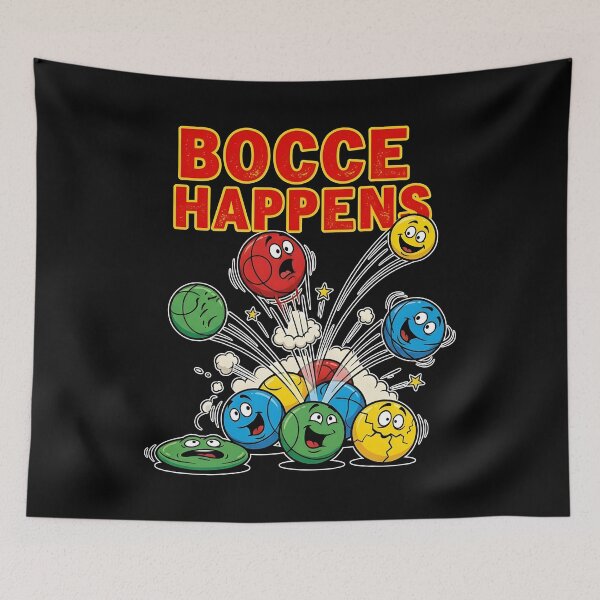 Item preview, Bocce Happens Funny Bocce Ball Game designed and sold by Aesthetic-Avenue.