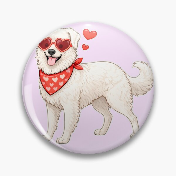 Item preview, Cute Kuvasz in Love – Minimal Valentine Dog Illustration designed and sold by GoodyPaws.