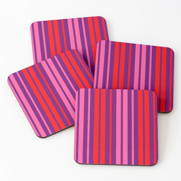 Item preview, Red Pink Stripes On Purple Pattern Design  designed and sold by PatternTitan.