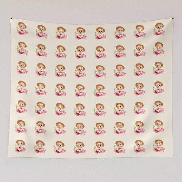 Item preview, Adorable Chibi Farmer Girl in Pink Blossom - Kawaii Summer Garden designed and sold by MCT-GALLERY.