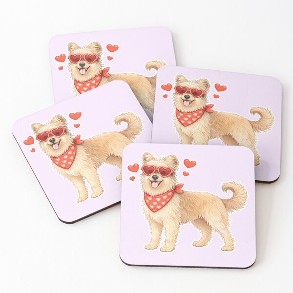 Item preview, Cute Pyrenean Shepherd in Love – Minimal Valentine Dog Illustration designed and sold by GoodyPaws.
