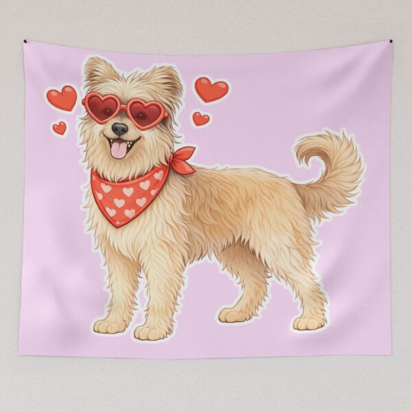 Item preview, Cute Pyrenean Shepherd in Love – Minimal Valentine Dog Illustration designed and sold by GoodyPaws.