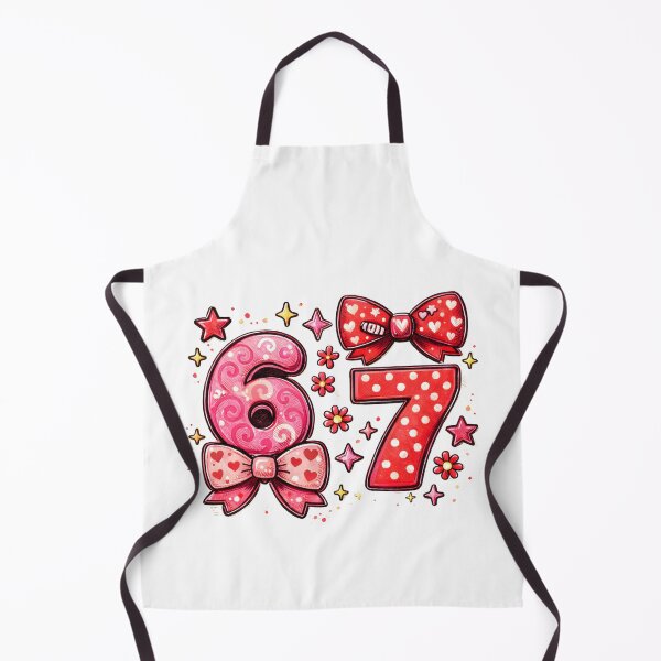 Item preview, Funny 67 Meme Valentine Design, Cute Pink Coquette Bow Numbers, Aesthetic Viral Number Meme Art designed and sold by JoyBoyStudio1.