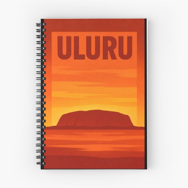 Item preview, Uluru Sunset Poster - Ayers Rock Silhouette Fiery Gradient designed and sold by Cosmopolis.
