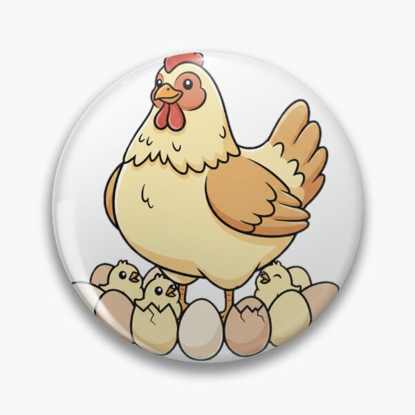 Item preview, Mother Hen with Eggs and Chicks Hatching, Cute Farm Animal Vector Art designed and sold by Fandom Universe.
