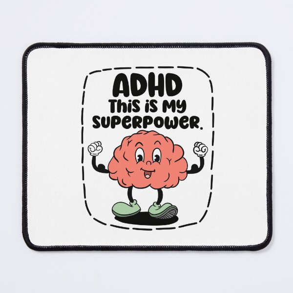 Item preview, ADHD Is My Superpower – Cute Smiling Brain Neurodiversity designed and sold by Suzy Perez Art.