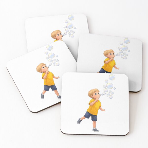 Item preview, Cute Bubble Blowing Kid Sticker – Whimsical Cartoon Child Art, Playful Innocence, Aesthetic Kids Illustration designed and sold by Gurjeetpixelart.