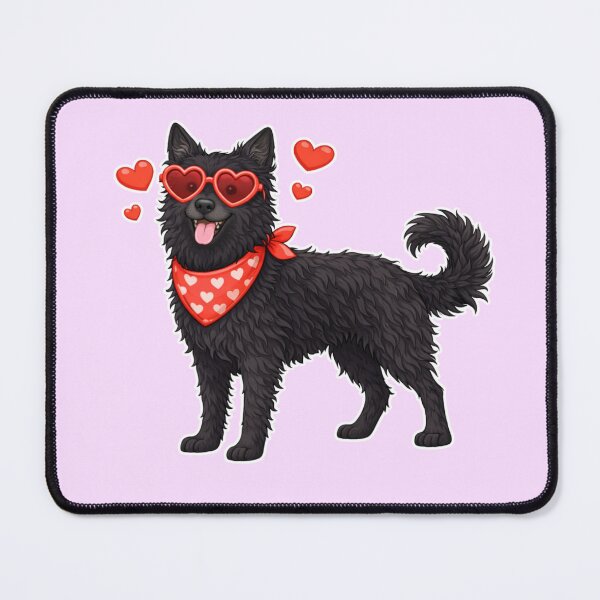 Item preview, Cute Croatian Sheepdog in Love – Minimal Valentine Dog Illustration designed and sold by GoodyPaws.