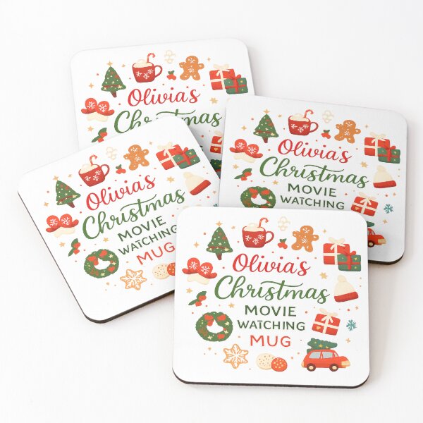 Item preview, Olivia’s Christmas Movie Watching Mug – Cozy Personalized Holiday PNG Design designed and sold by BABUSHOP5.