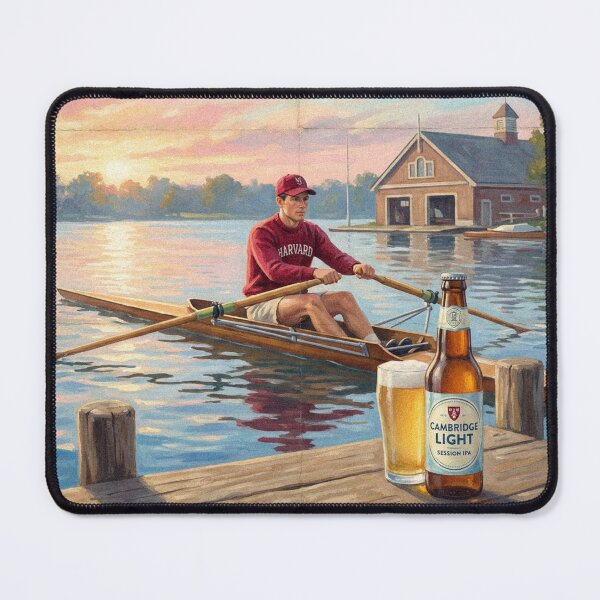 Item preview, Row Hard Drink Easy Vintage Harvard Rowing Beer Poster Bar Art designed and sold by Cozy-Old-Pub.