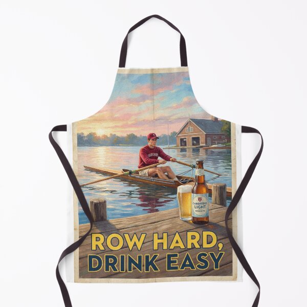 Item preview, Row Hard Drink Easy Vintage Harvard Rowing Beer Poster Bar Art designed and sold by Cozy-Old-Pub.