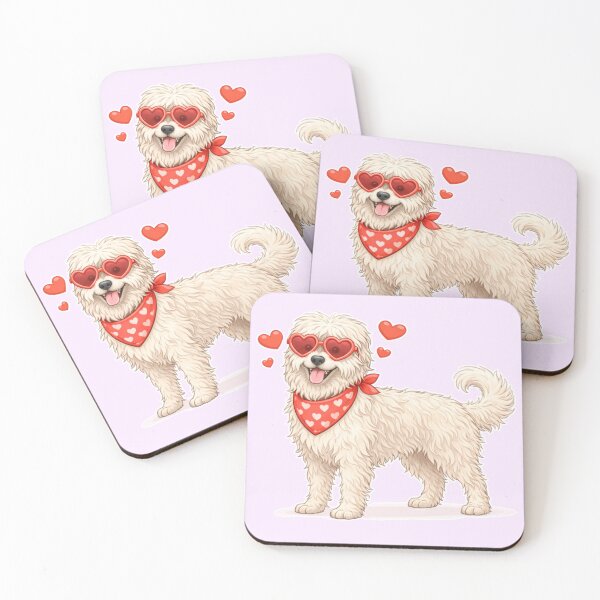 Item preview, Cute South Russian Ovcharka in Love – Minimal Valentine Dog Illustration designed and sold by GoodyPaws.