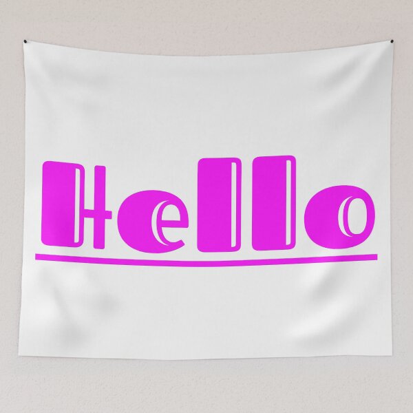 Item preview, Trendy Hot Pink Hello | Preppy Aesthetic Wall Art & Apparel  designed and sold by Faali950.