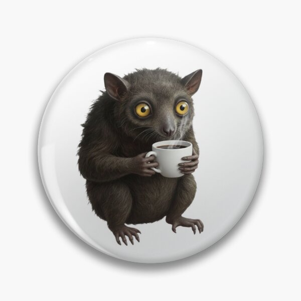 Item preview, Aye-Aye Drinking Coffee – Cute Funny Lemur Coffee Lover Art designed and sold by so01.