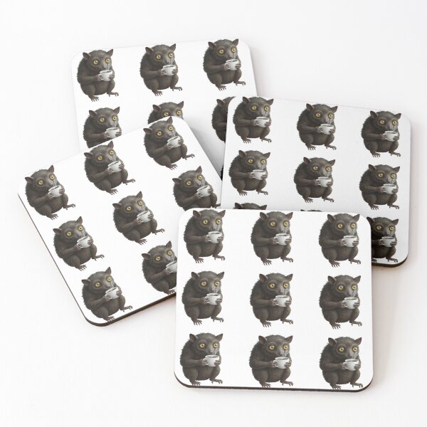 Item preview, Aye-Aye Drinking Coffee – Cute Funny Lemur Coffee Lover Art designed and sold by so01.