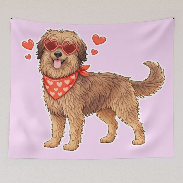 Item preview, Cute Catalan Shepherd in Love – Minimal Valentine Dog Illustration designed and sold by GoodyPaws.