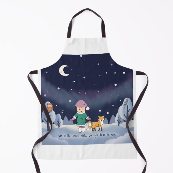 Item preview, Even in the Longest Night, the Light Is on Its Way – Kawaii Winter Illustration designed and sold by Keddmia.