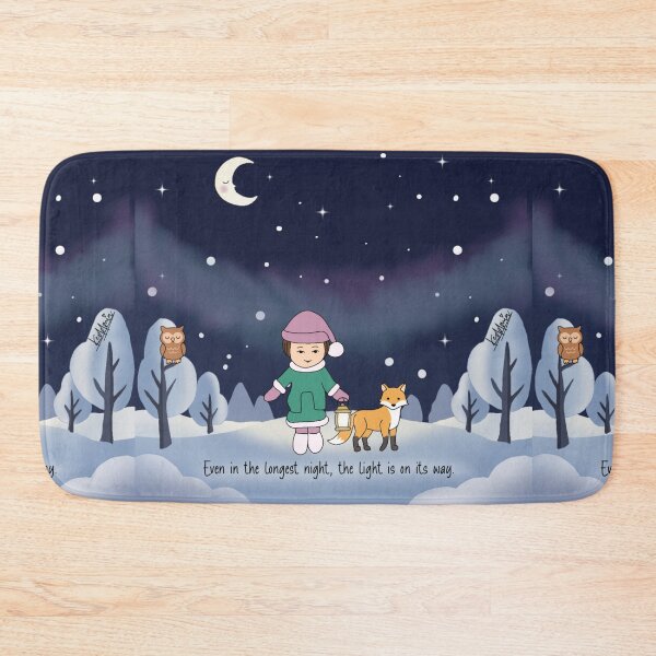 Item preview, Even in the Longest Night, the Light Is on Its Way – Kawaii Winter Illustration designed and sold by Keddmia.