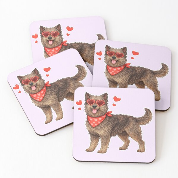 Item preview, Cute Bouvier des Ardennes in Love – Minimal Valentine Dog Illustration designed and sold by GoodyPaws.
