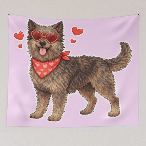 Item preview, Cute Bouvier des Ardennes in Love – Minimal Valentine Dog Illustration designed and sold by GoodyPaws.