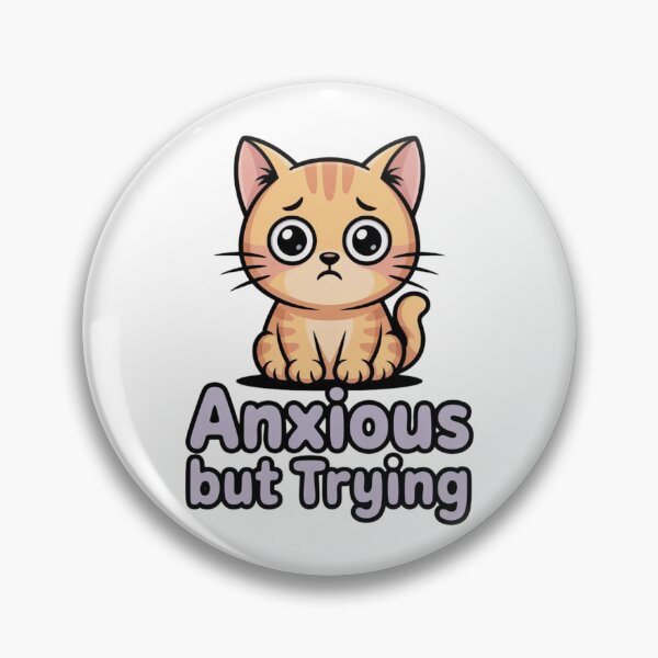 Item preview, Anxious But Trying Cute Worried Cat Illustration designed and sold by Enjoy237.