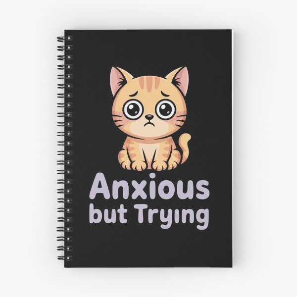 Item preview, Anxious But Trying Cute Worried Cat Illustration designed and sold by Enjoy237.