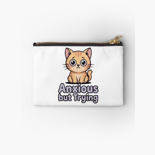 Item preview, Anxious But Trying Cute Worried Cat Illustration designed and sold by Enjoy237.