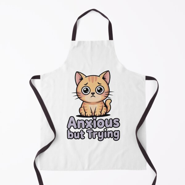 Item preview, Anxious But Trying Cute Worried Cat Illustration designed and sold by Enjoy237.