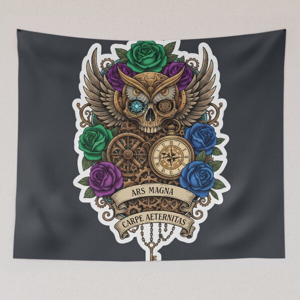 Item preview, Steampunk Owl Skull Mechanical Design designed and sold by Ekracreatives.